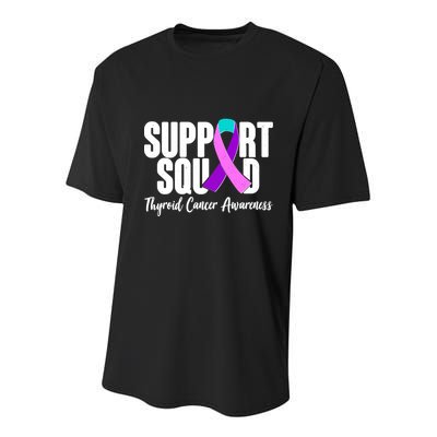 Support Squad Thyroid Cancer Awareness Youth Performance Sprint T-Shirt
