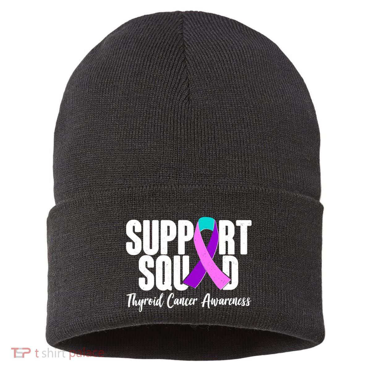 Support Squad Thyroid Cancer Awareness Sustainable Knit Beanie