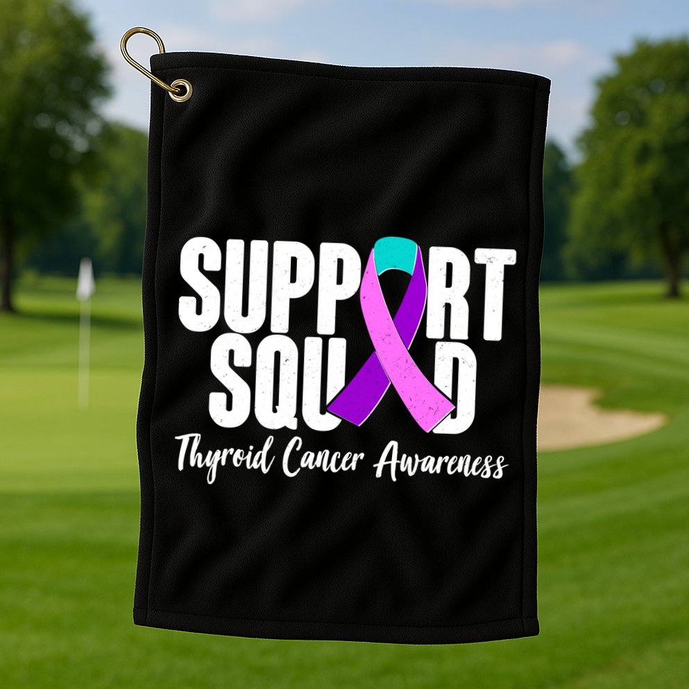 Support Squad Thyroid Cancer Awareness Golf Towel