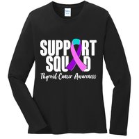 Support Squad Thyroid Cancer Awareness Ladies Long Sleeve Shirt