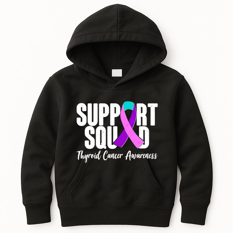 Support Squad Thyroid Cancer Awareness Kids Hoodie