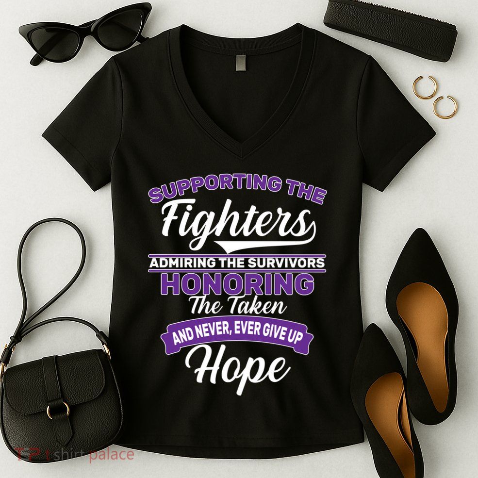 Support The Fighters Lupus Awareness Women's V-Neck T-Shirt