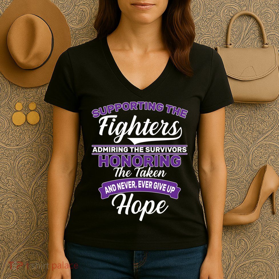 Support The Fighters Lupus Awareness Women's V-Neck T-Shirt