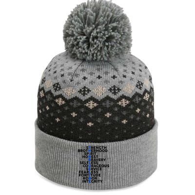 Support The Thin Blue Line US Flag The Baniff Cuffed Pom Beanie