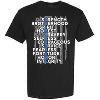 Support The Thin Blue Line US Flag Garment-Dyed Heavyweight T-Shirt