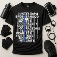 Support The Thin Blue Line US Flag Performance Shirt