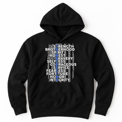 Support The Thin Blue Line US Flag Hoodie