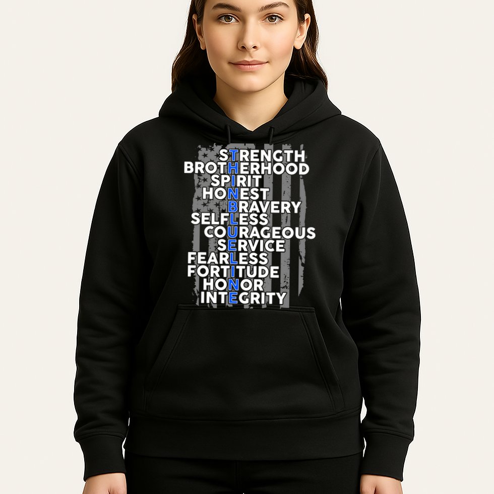 Support The Thin Blue Line US Flag Hoodie