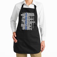 Support The Thin Blue Line US Flag Apron