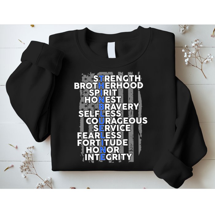 Support The Thin Blue Line US Flag Sweatshirt