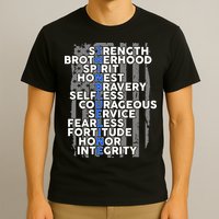 Support The Thin Blue Line US Flag T-Shirt