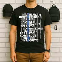 Support The Thin Blue Line US Flag T-Shirt