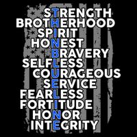 Support The Thin Blue Line US Flag T-Shirt