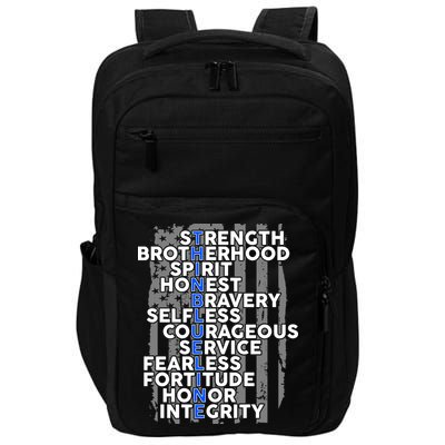 Support The Thin Blue Line US Flag Impact Tech Backpack