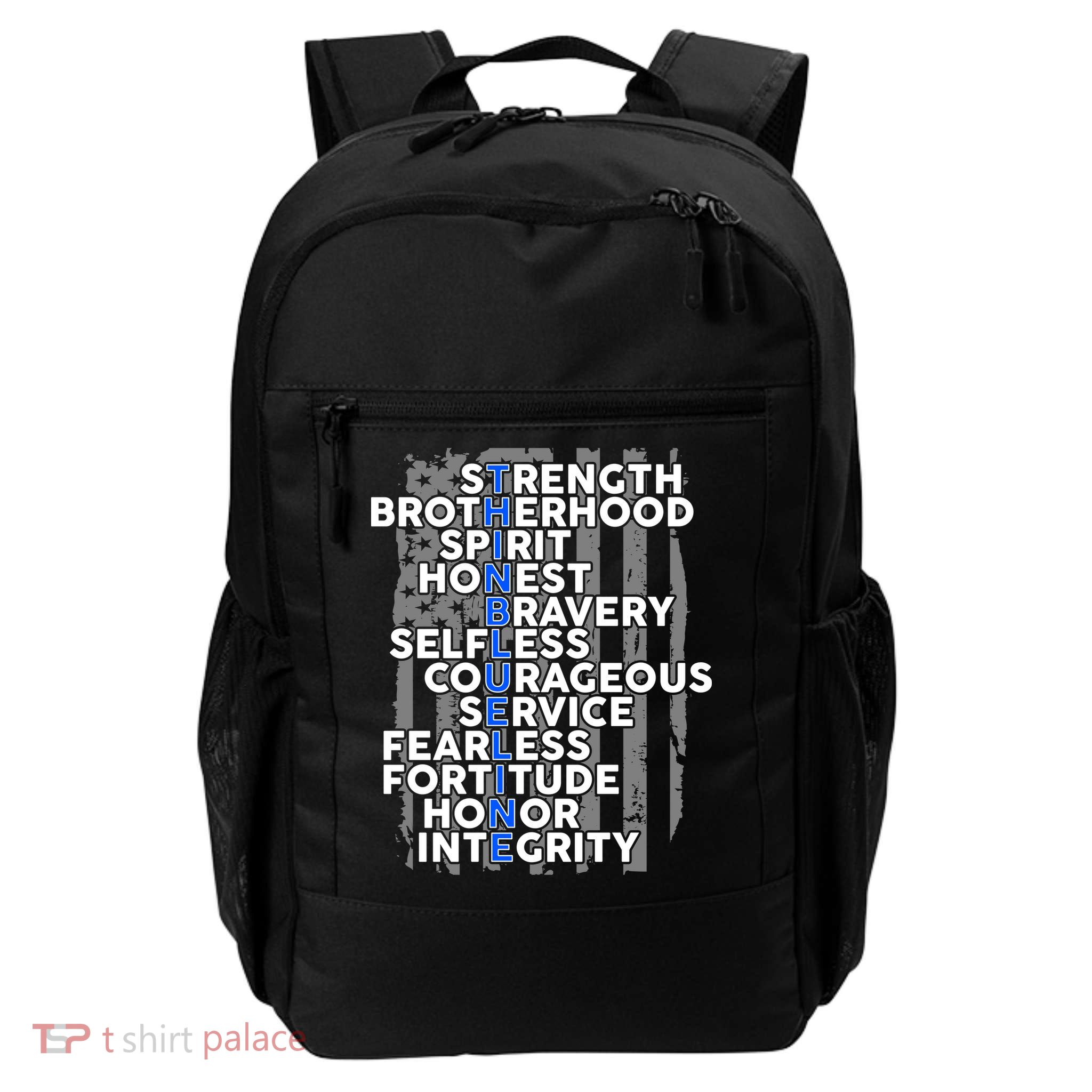 Support The Thin Blue Line US Flag Daily Commute Backpack