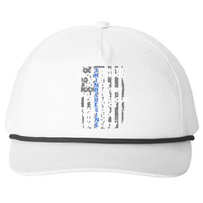 Support The Thin Blue Line US Flag Snapback Five-Panel Rope Hat