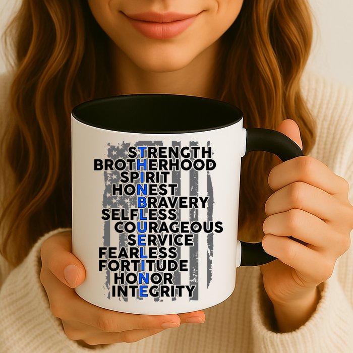 Support The Thin Blue Line US Flag Mug