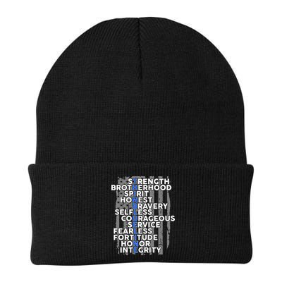 Support The Thin Blue Line US Flag Beanie