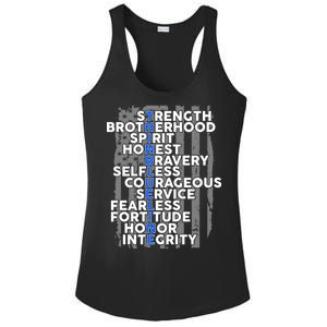 Support The Thin Blue Line US Flag Ladies PosiCharge Competitor Racerback Tank