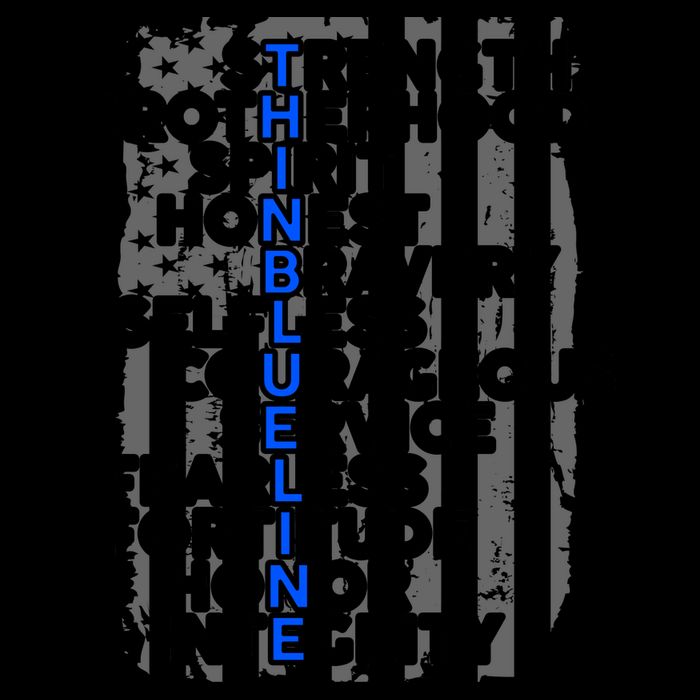 Support The Thin Blue Line US Flag 16oz Travel Tumbler