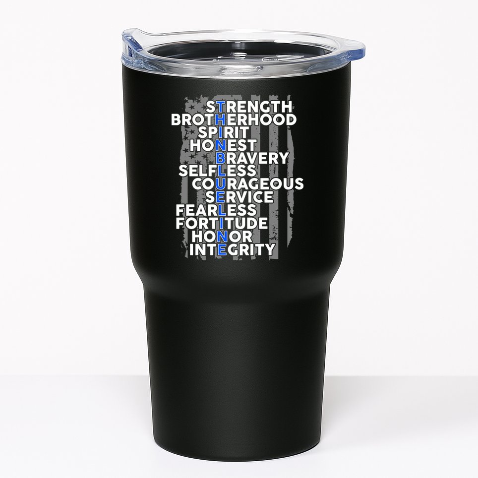Support The Thin Blue Line US Flag Tumbler