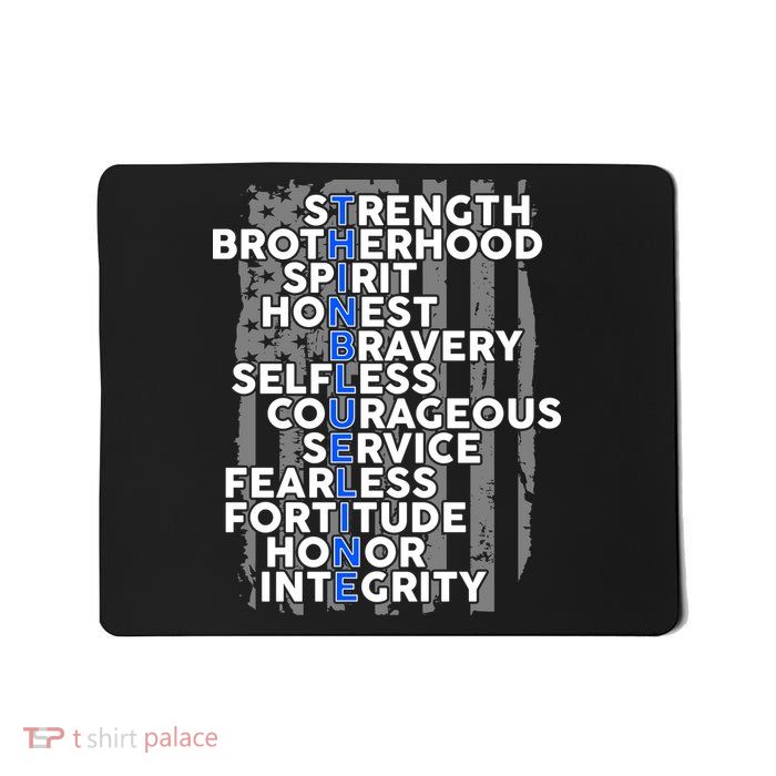 Support The Thin Blue Line US Flag Mousepad