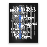 Support The Thin Blue Line US Flag Poster