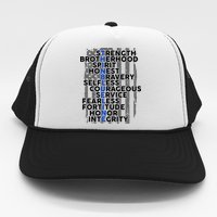 Support The Thin Blue Line US Flag Trucker Hat