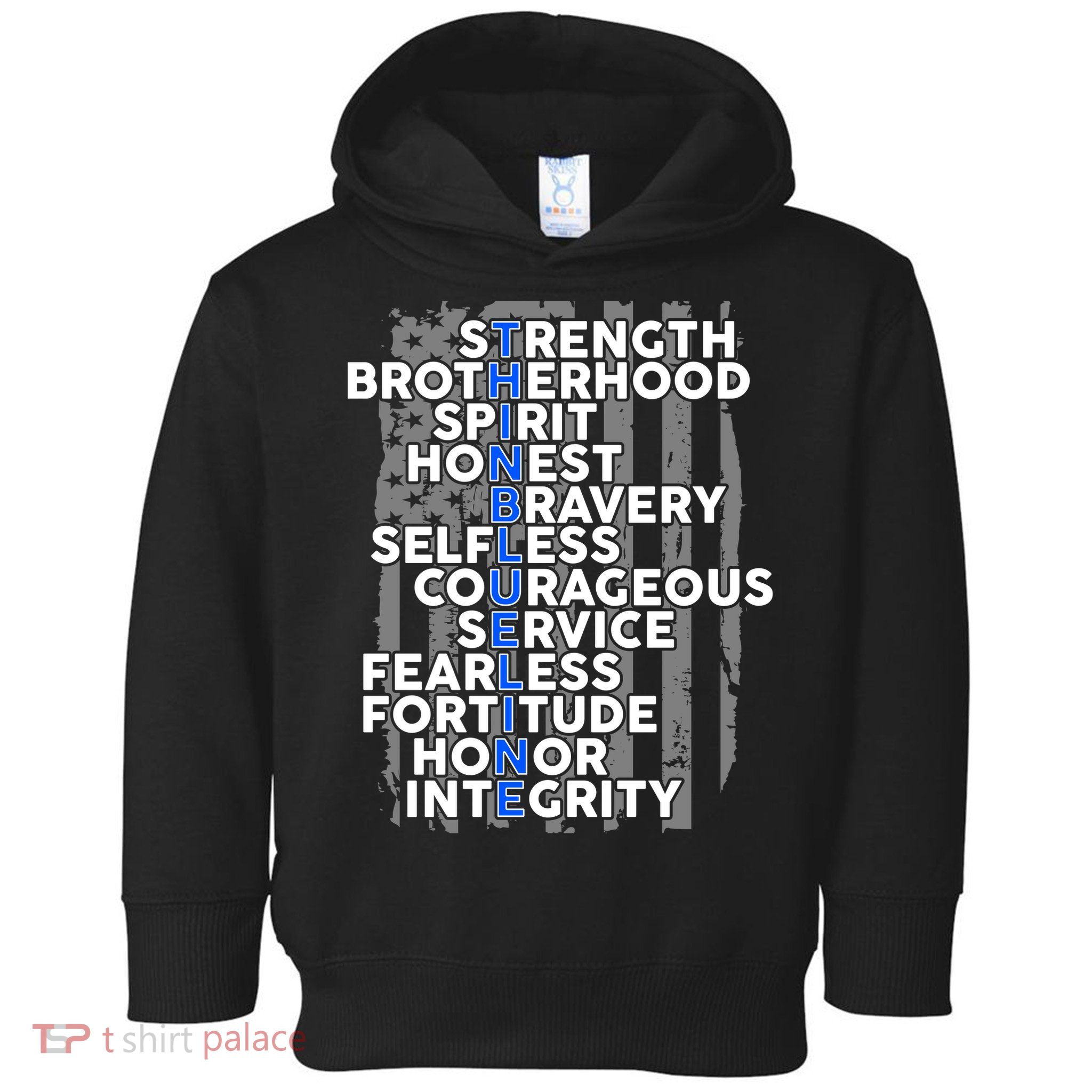 Support The Thin Blue Line US Flag Toddler Hoodie