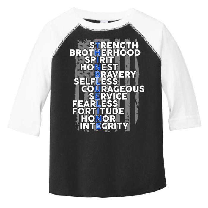 Support The Thin Blue Line US Flag Toddler Fine Jersey T-Shirt