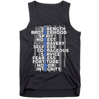 Support The Thin Blue Line US Flag Tank Top