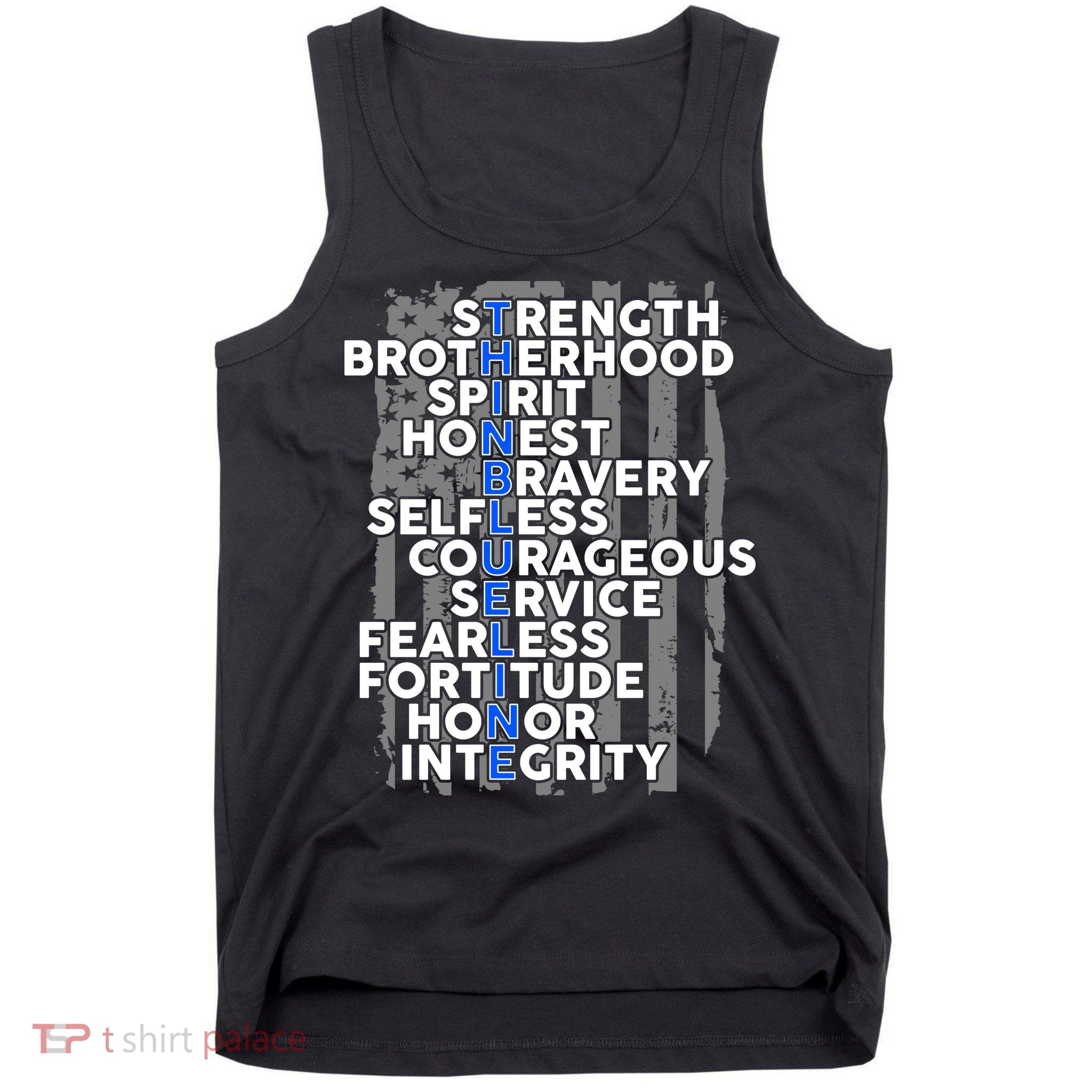Support The Thin Blue Line US Flag Tank Top