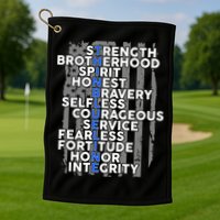 Support The Thin Blue Line US Flag Golf Towel