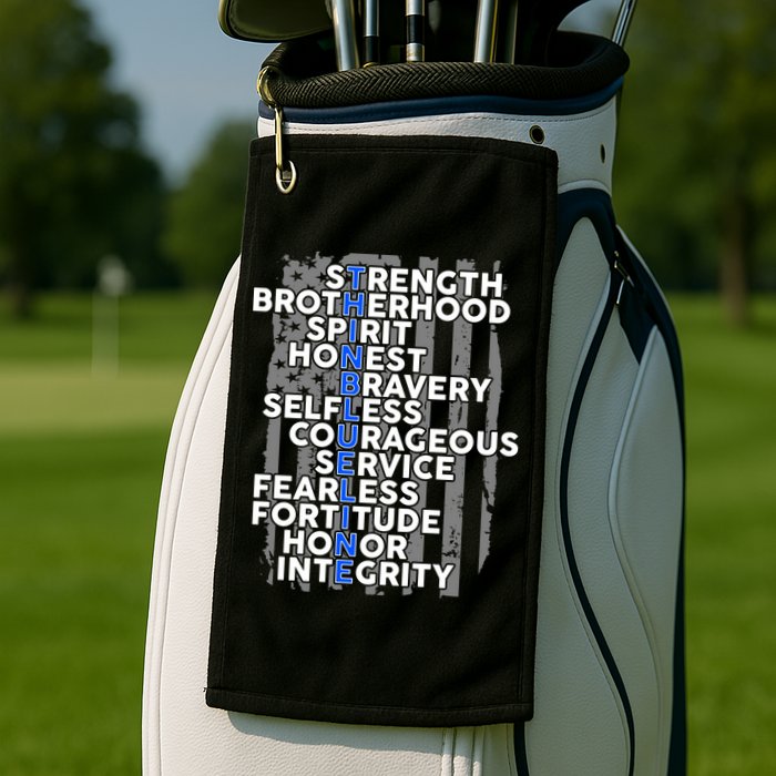 Support The Thin Blue Line US Flag Golf Towel
