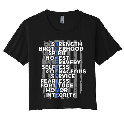 Support The Thin Blue Line US Flag Crop Top