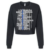 Support The Thin Blue Line US Flag Cropped Pullover Crew