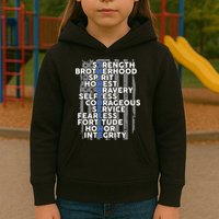 Support The Thin Blue Line US Flag Kids Hoodie