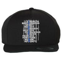 Support The Thin Blue Line US Flag Wool Snapback Cap