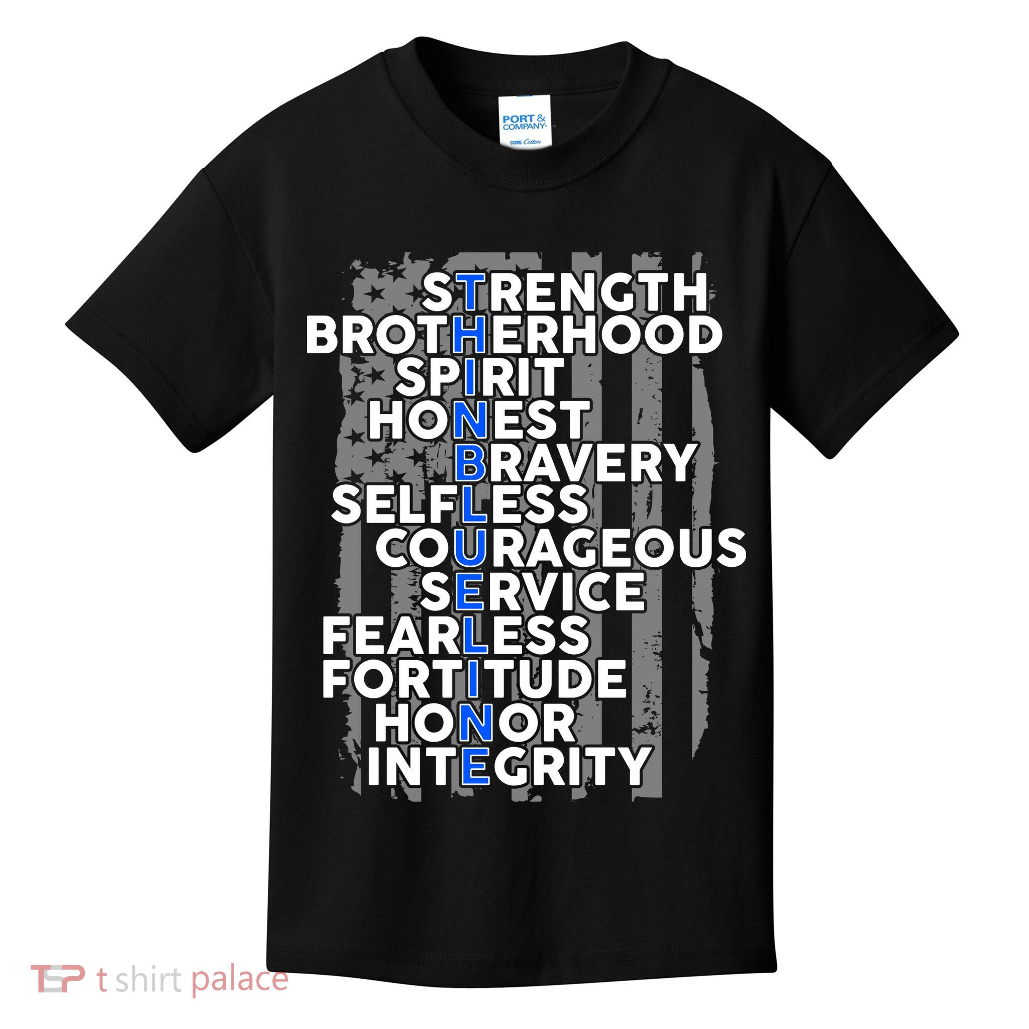 Support The Thin Blue Line US Flag Kids T-Shirt