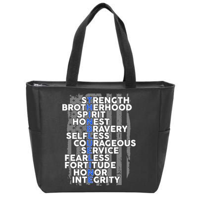 Support The Thin Blue Line US Flag Zip Tote Bag