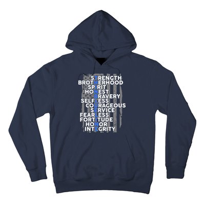 Support The Thin Blue Line US Flag Hoodie