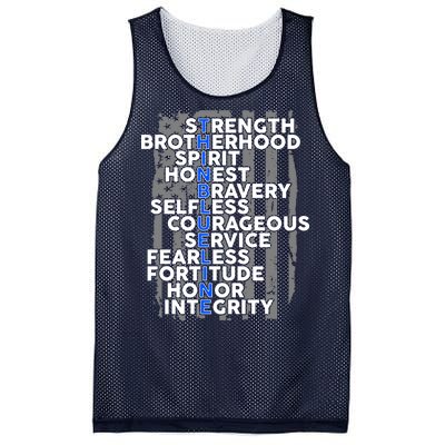 Support The Thin Blue Line US Flag Mesh Reversible Basketball Jersey Tank