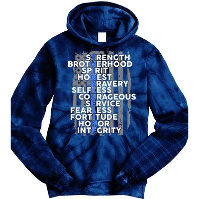 Support The Thin Blue Line US Flag Tie Dye Hoodie