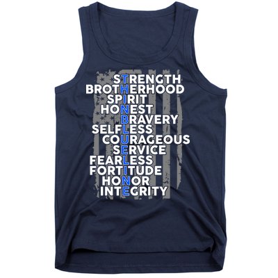 Support The Thin Blue Line US Flag Tank Top