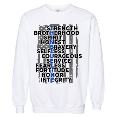 Support The Thin Blue Line US Flag Garment-Dyed Sweatshirt