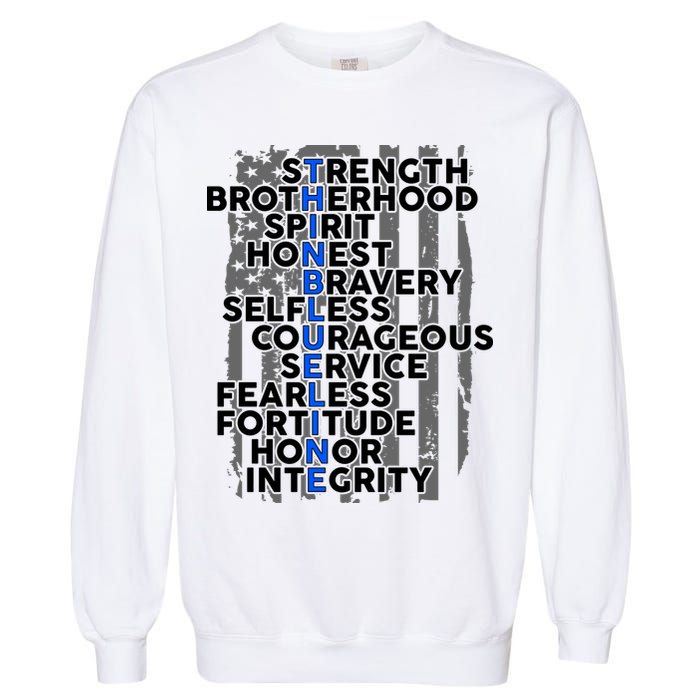 Support The Thin Blue Line US Flag Garment-Dyed Sweatshirt