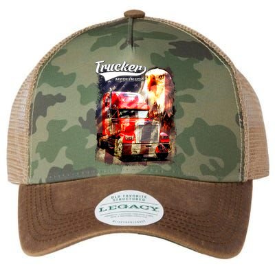 Support Trucker Made In USA Eagle Flag Legacy Tie Dye Trucker Hat