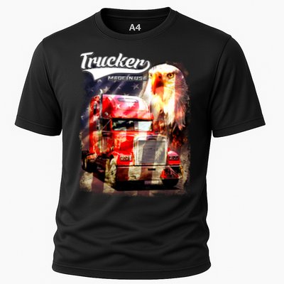 Support Trucker Made In USA Eagle Flag Cooling Performance Crew T-Shirt