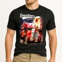 Support Trucker Made In USA Eagle Flag Performance Shirt