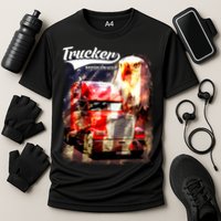 Support Trucker Made In USA Eagle Flag Performance Shirt